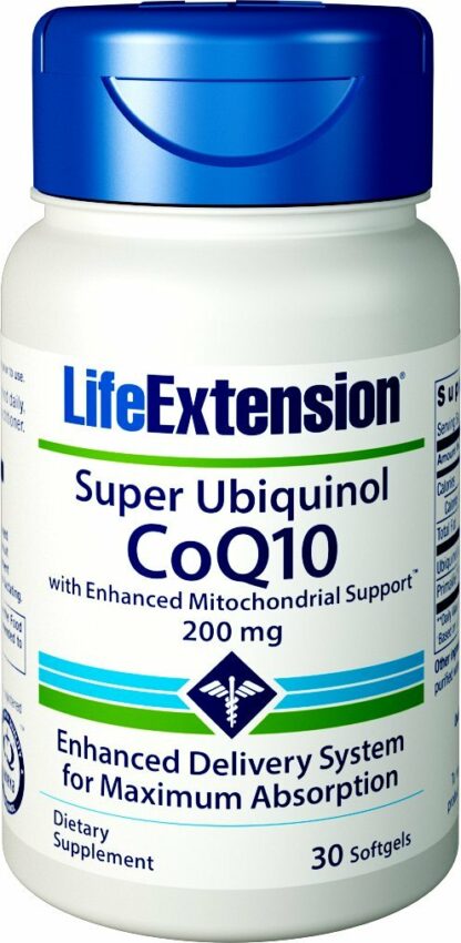 Life Extension Super Ubiquinol CoQ10 with Enhanced Mitochondrial Support, 200mg, 30 Softgels