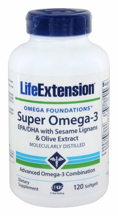 Life Extension - 超级Omega-3 EPA/DHA用芝麻Lignans &橄榄色的果子萃取物 - 120软胶囊
