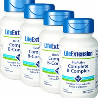 Life Extension BioActive Complete B Complex The Most Complete B Complex Formula 60 Vegetarian Capsules 4-Pak