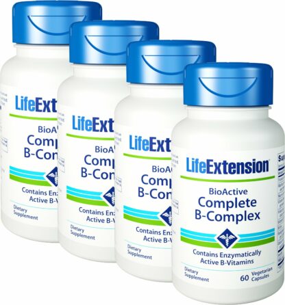 Life Extension BioActive Complete B Complex The Most Complete B Complex Formula 60 Vegetarian Capsules 4-Pak