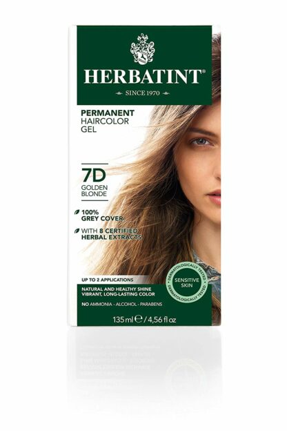 Herbatint - 草本Haircolor永久胶凝体7D金黄白肤金发 - 4.5盎司