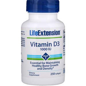 Life Extension, 维他命 D3，1000 国际单位，250 粒软胶囊