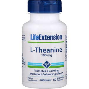 Life Extension, L-茶氨酸素食胶囊, 100毫克,60粒