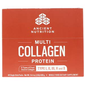 Dr. Axe/Ancient Nutrition, Multi Collagen Protein, 40 Single Stick Packets, 14.4 oz (408 g)