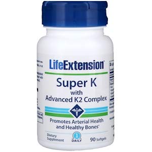 Life Extension, 超级维生素 K，含高级维生素 K2 复合物，90 粒软胶囊