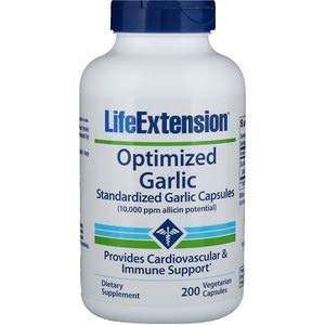 Life Extension, Optimized Garlic, Standardized Garlic Capsules, 200 Vegetarian Capsules