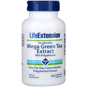 Life Extension, 超级绿茶提取物素食胶囊，脱咖啡因，100粒