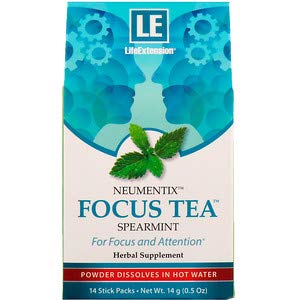 Life Extension, Neumentix, Focus Tea, Spearmint, 14 Stick Packs, 0.5 oz (14 g)