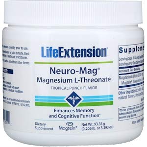 Life Extension, Neuro-Mag, Magnesium L-Threonate, Tropical Punch Flavor, 0.206 lb (93.35 g)