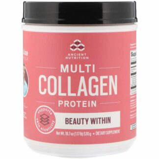 Dr. Axe/Ancient Nutrition, Multi Collagen Protein Powder, Beauty Within, Refreshing Natural Watermelon Flavor, 18.7 oz (530 g)