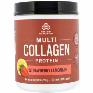 Dr. Axe/Ancient Nutrition, Multi Collagen Protein Powder, Strawberry Lemonade, 18.9 oz (535 g)