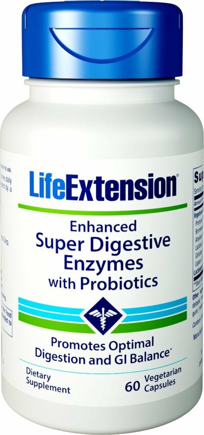 Life Extension - 改进的超级酶与Probiotics - 60 素食胶囊