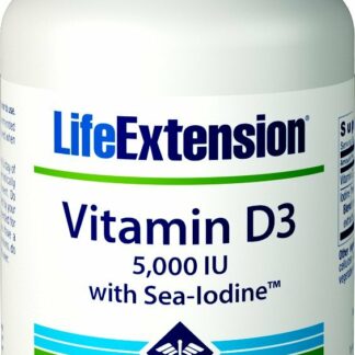 Life Extension - 维生素D3与海碘 5000 IU - 60 素食胶囊