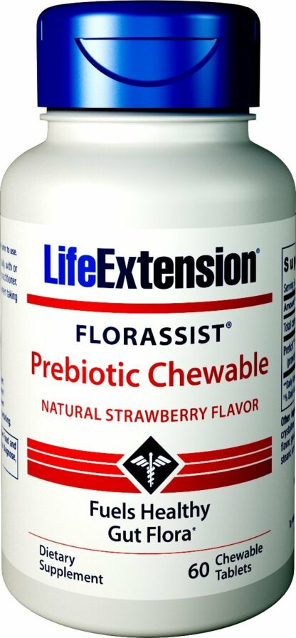 Life Extension - Florassist Prebiotic Chewable天然草莓味 - 60片咀嚼片