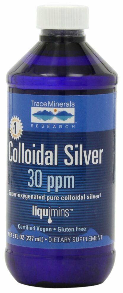 Trace Minerals Research Liquimins Colloidal Silver 30 ppm, Dietary supplement Liquid Formula , 8 fl oz bottle