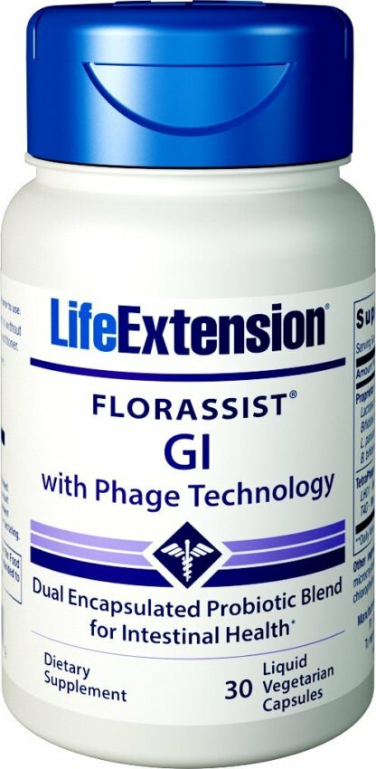 Life Extension - Florassist GI 与噬菌体技术 - 30 菜液体胶囊