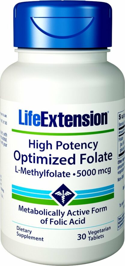 Life Extension - 优化叶酸高有力L-Methylfolate 5000 mcg。30素食片