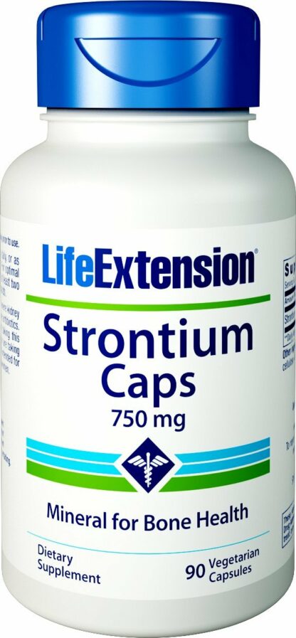 Life Extension 锶 膳食补充剂 750 毫克 90 粒植物胶囊 90ct 90