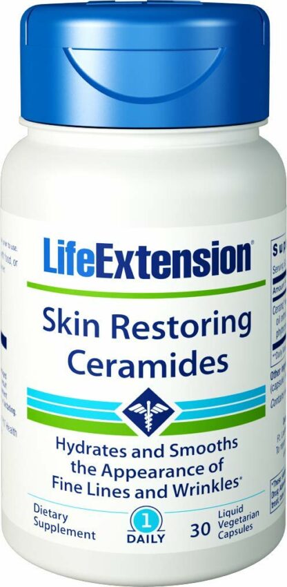 Life extension 皮肤修复 ceramides W/lipowheat ，30 Liquid 胶囊 3 Pack