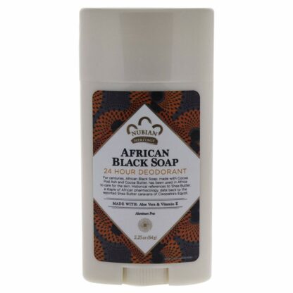 Nubian Heritage (努比亚) - 24 小时自然防臭剂非洲黑肥皂 - 2.25盎司