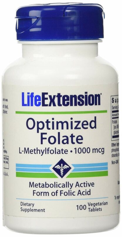 Life Extension - 优化叶酸L-Methylfolate 1000 mcg。100素食片