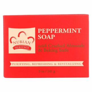 Nubian Heritage Bar Soap, Peppermint & Aloe 5 oz (Pack of 3)