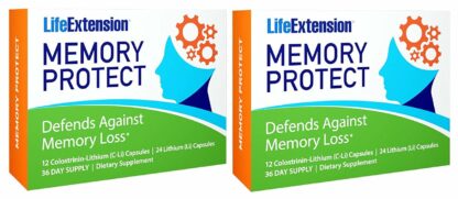 Life Extension Memory Protect *双作用认知和*支持 12 粒牛筋锂（C-Li）胶囊 | 24 粒锂（Li）胶囊 ，2 包