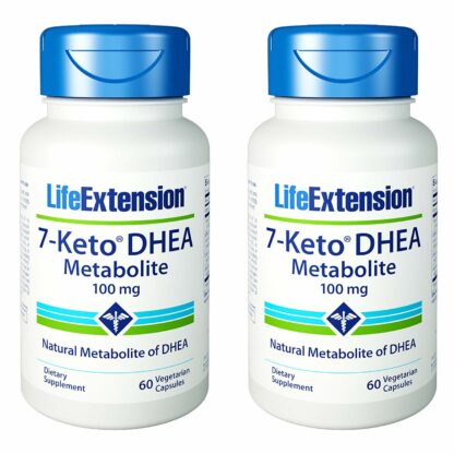 Life Extension 7- Keto DHEA Metabolite, 60 Vcaps 100 mg(Pack of 2)