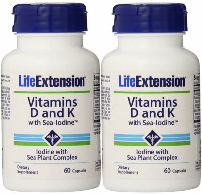 Life Extension Vitamins D and K with Sea-Iodine 60 capsules (2 pack)