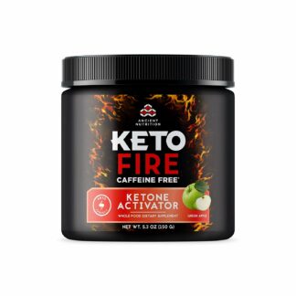 Ancient Nutrition KetoFIRE Caffeine Free Powder, Keto Supplement with BHB Salts as Exogenous Ketones, MCTs from Coconut and Electrolytes, Ketone Activator, Green Apple Flavor, 10 Servings