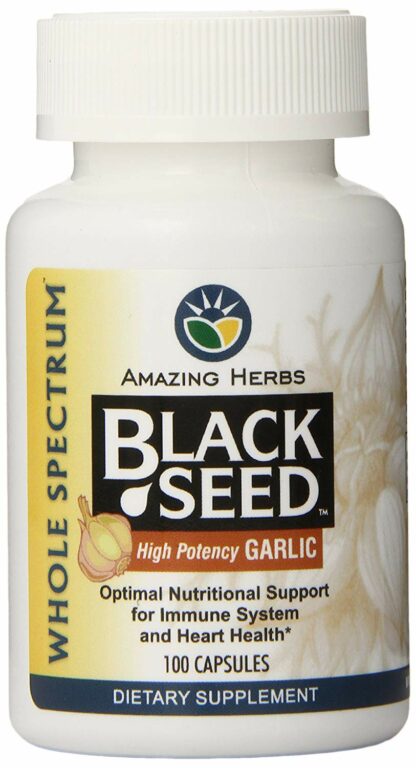 Amazing Herbs - 黑种子高有力大蒜 - 100 胶囊