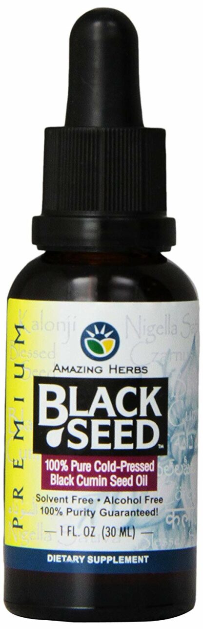 Amazing Herbs - 黑种子Cold-Pressed油 - 1 盎司。