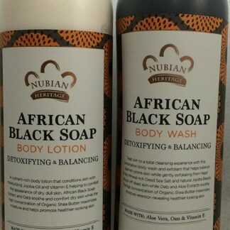 African Black Soap Lotion & Body Wash Set. by Nubian 13oz each (2 Bottles) iwgl by Nubian Heritage