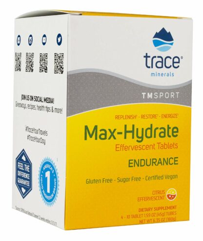 Trace Minerals Max-Hydrate 耐力喷雾片，4 片装